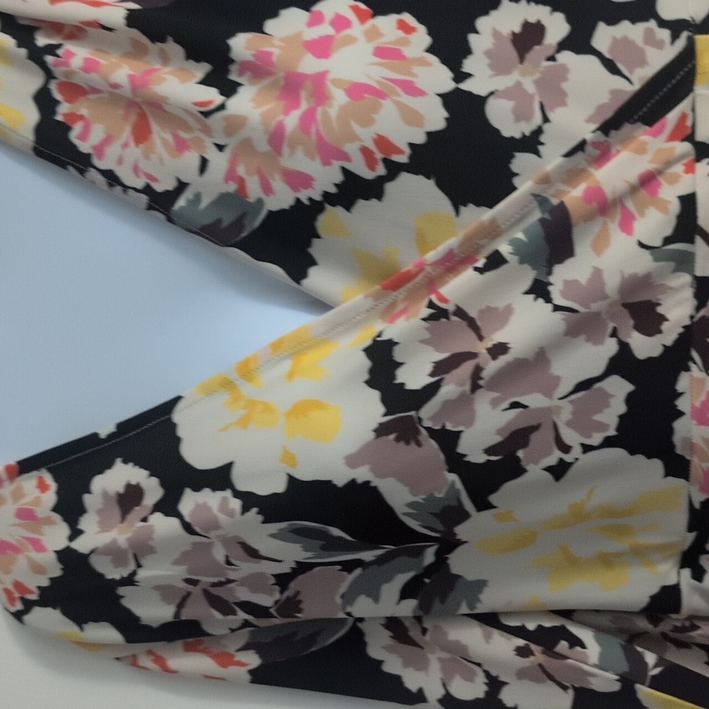 Floral Wrap Dress - Black, Pink, Yellow - Picture 2 of 9